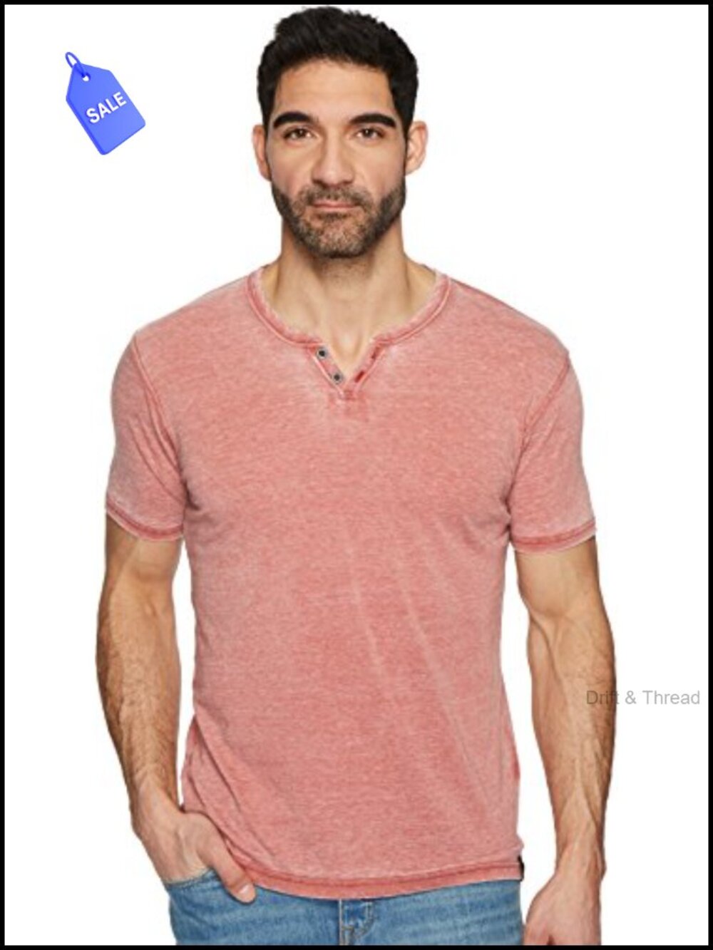 Burnout Notch Neck Short Sleeve Tee – Casual Summer Top